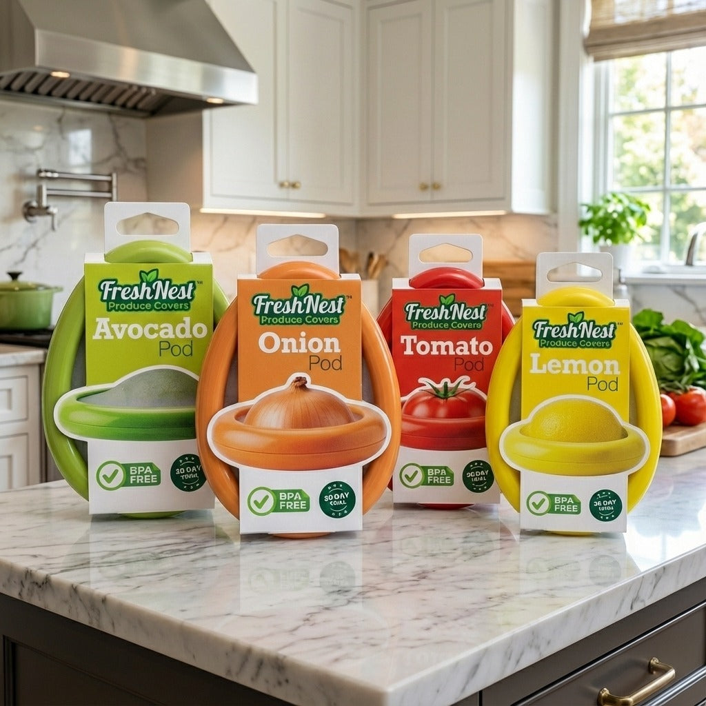 FreshNest Reusable Produce Storage Covers - Keep Fruit & Veg Fresh Longer