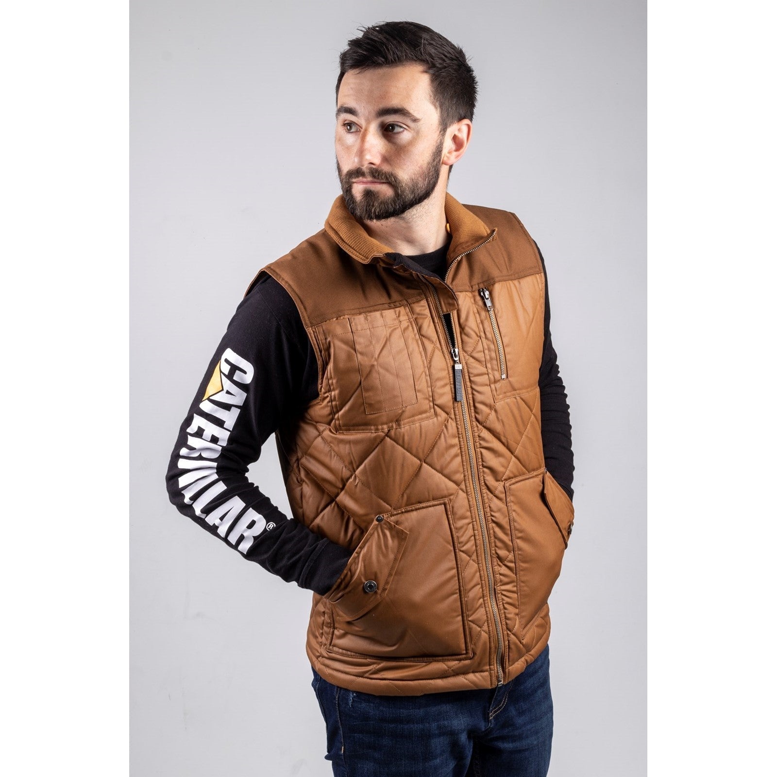 Waxed Cotton Vest Bronze